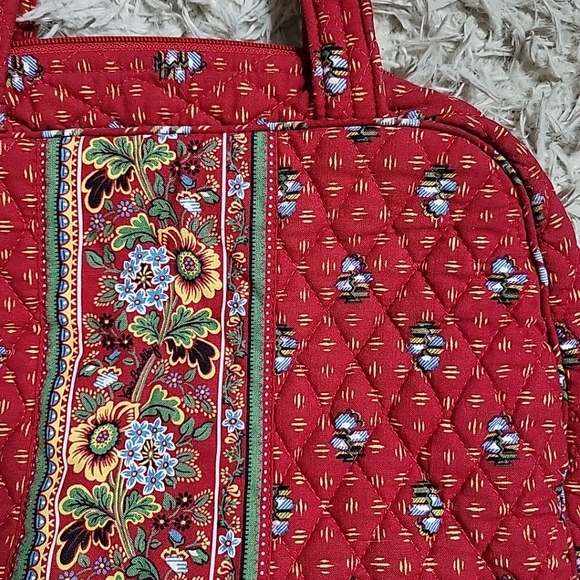 Vintage Retired Pattern Vera Bradley Provincial Red Small Bowling Bag Purse Y2K - Picture 3 of 13